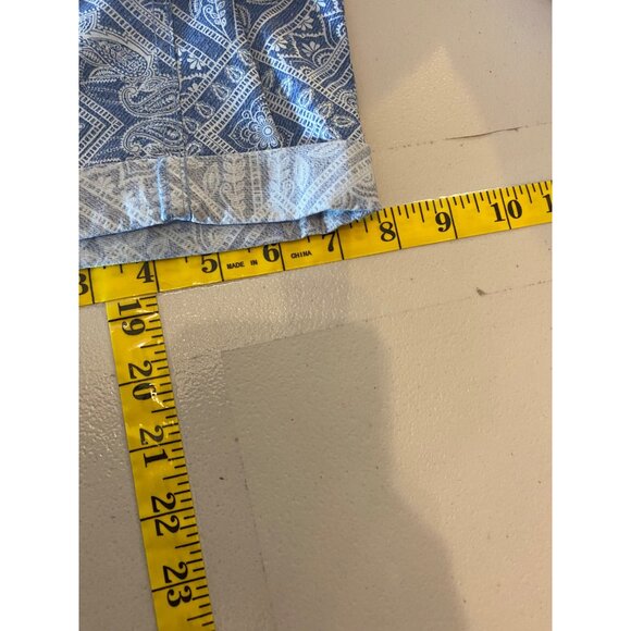 2 Pairs of Chicos Cropped Pants Size 1 Blue Patterned Navy Stretch Cotton Blend - Picture 12 of 16